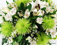 Decoracion de bodas. Flores blancas y verdes